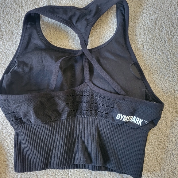 Gymshark Tee Back Padded Sports Bra Black Size XS - Picture 4 of 8
